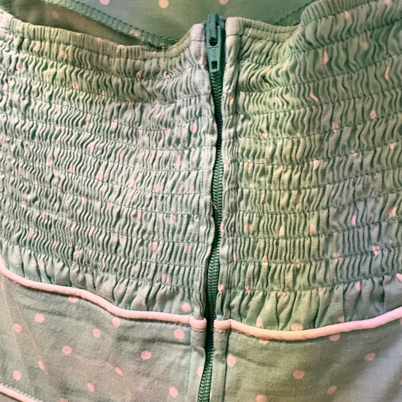 Hell Bunny Vixen Dress Retro VTG Rockabilly Swing Medium Mint Green Polka Dot - Picture 3 of 4